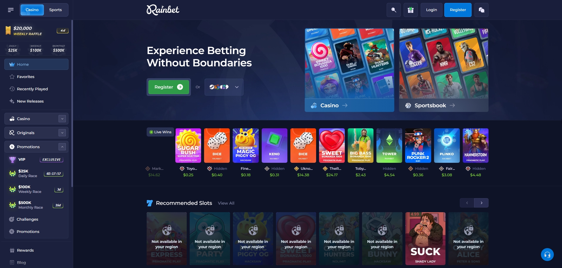 Rainbet — homepage